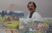 Прикарпатський живописець, сини якого воюють на фронті, надав свою роботу для благодійного аукціону